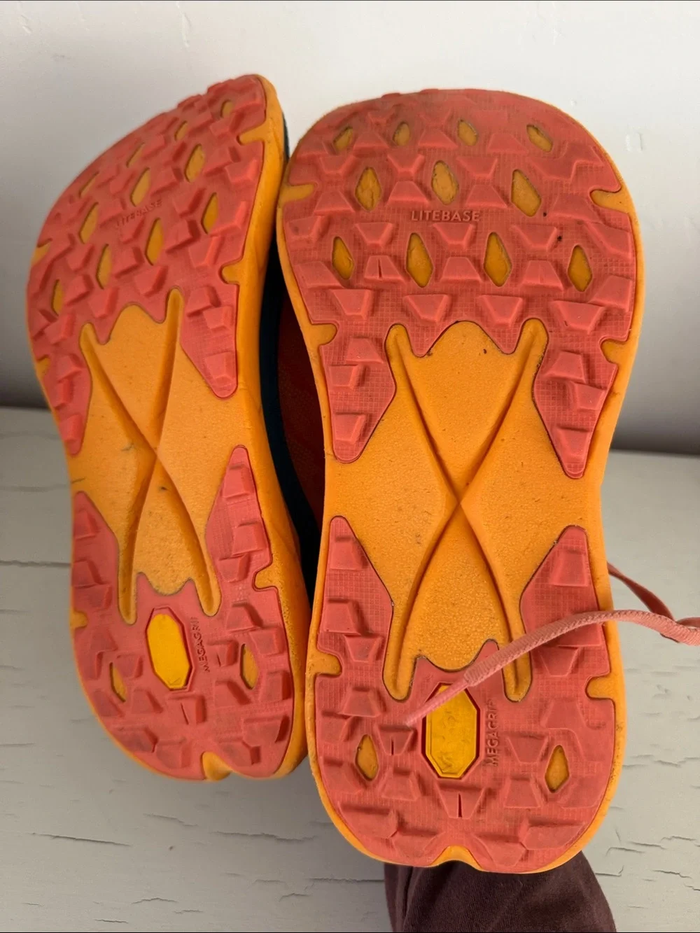 Hoka Tecton X Women’s 7 Coral Orange Trail Running Shoes Carbon Plate Sneakers